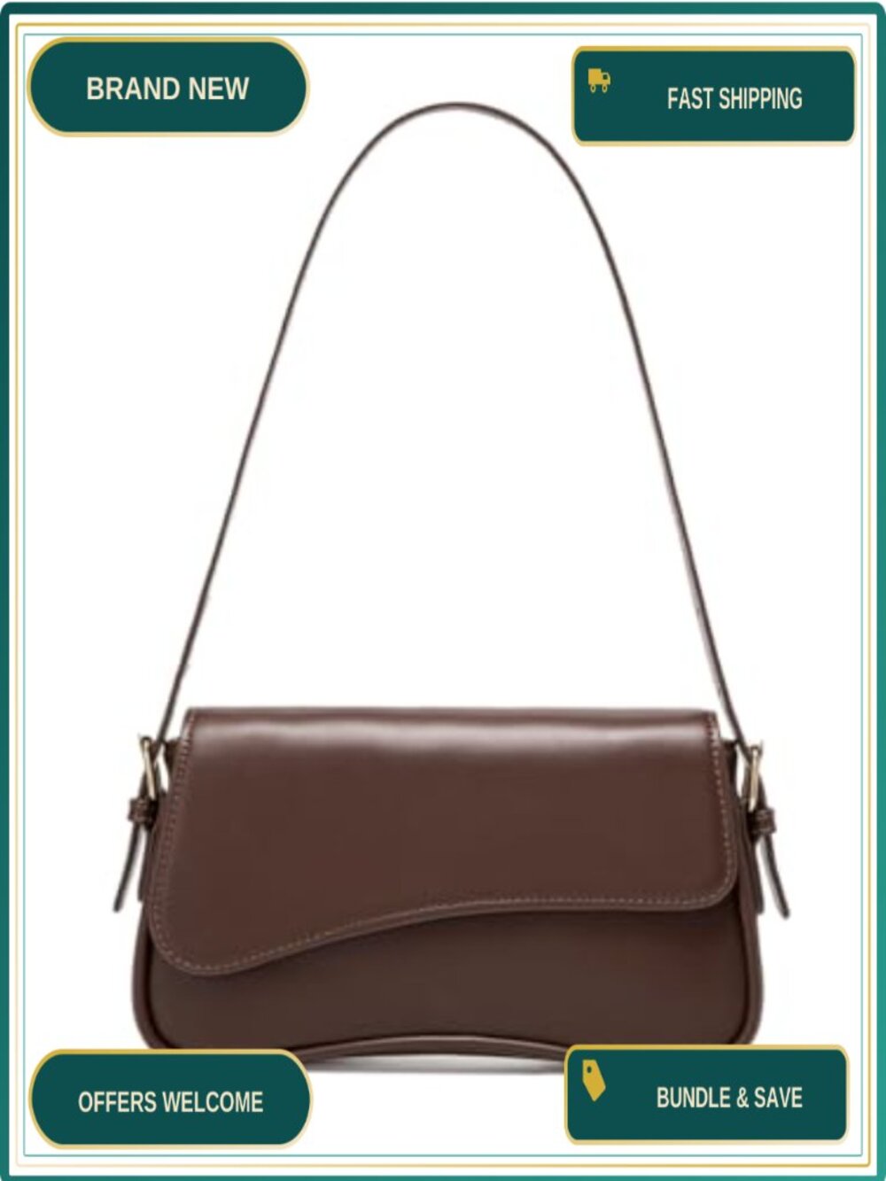 PU Leather Hobo Shoulder Bag Vegan Leather Crossbody Purse with 2 Straps